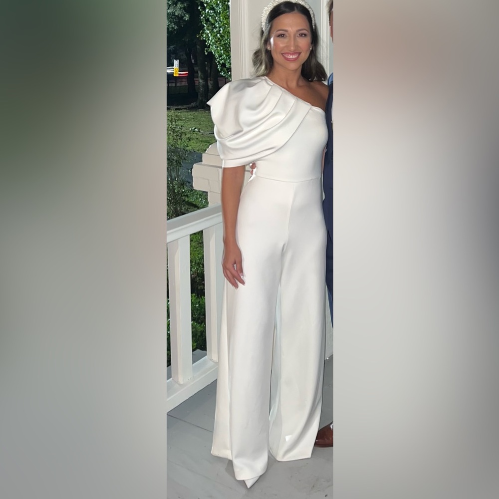 White Bridal Jumpsuit size 6